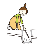 外回りの排水口のお手入れ